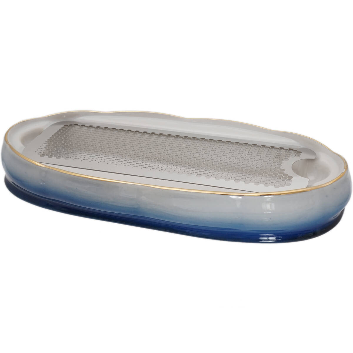 SUNMANY 花輪 寝かせる線香皿 美濃焼 海 新品 サンメニー 仏壇 仏具 三具足 香炉 横置き 日本製拍卖