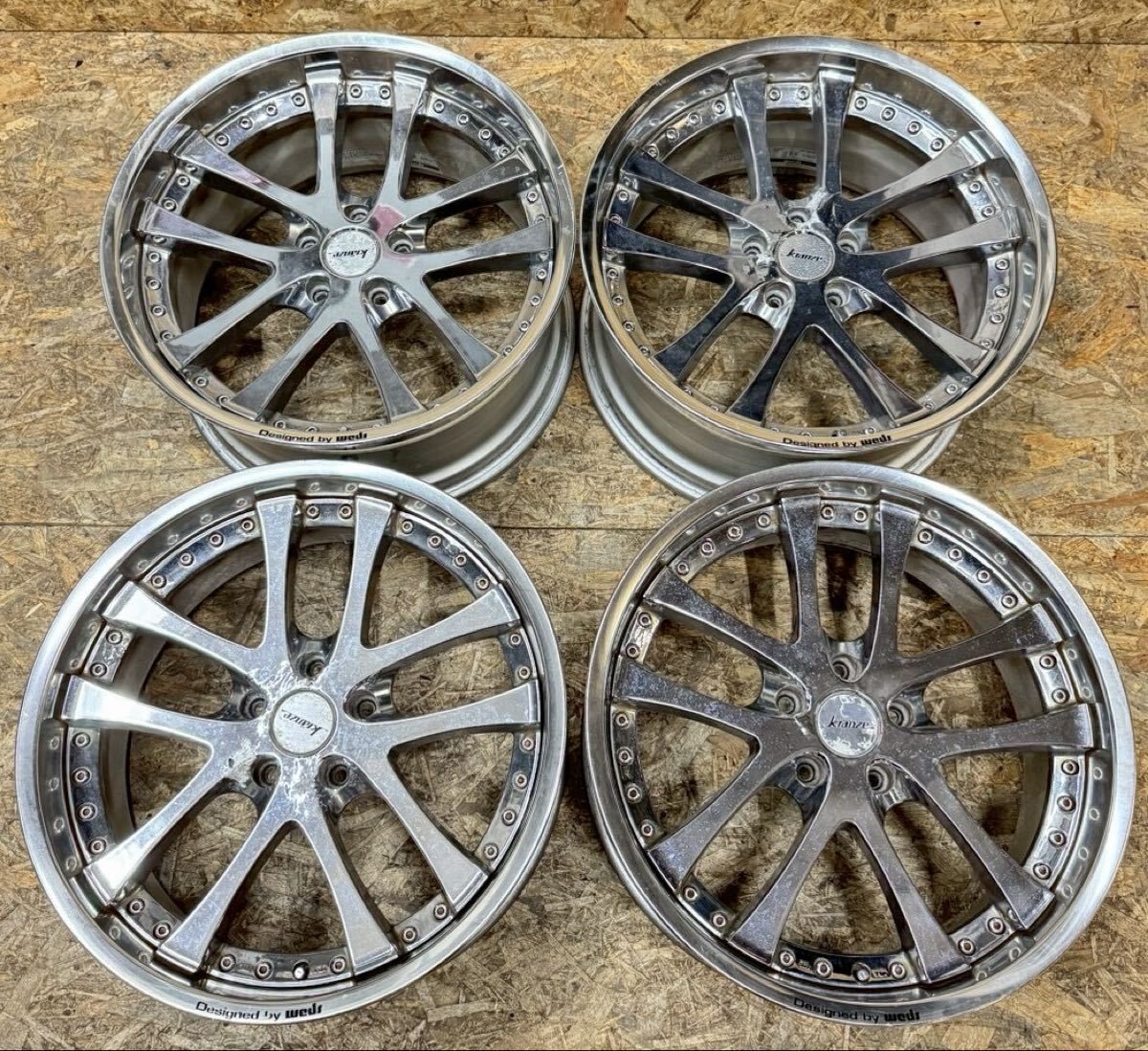【希少!】Kranze LXZ 19インチ 8.5J+30 9.5J+38 PCD114.3 5穴 5H メッキ 深リム 当時物 絶版 クラウン アリスト マークX ソアラ カムリ拍卖