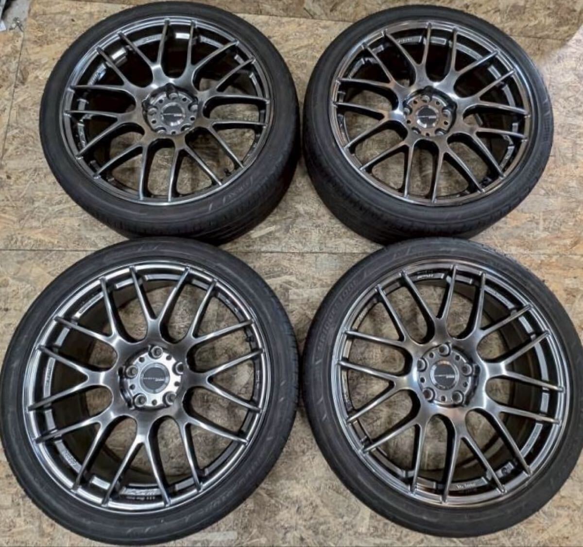 【希少!】WORK エモーション M8R 19インチ 8.5J+45 PCD 114.3 5穴 5H RX-8 アルテッツァ インプレッサ レガシィ レヴォーグ クラウン拍卖