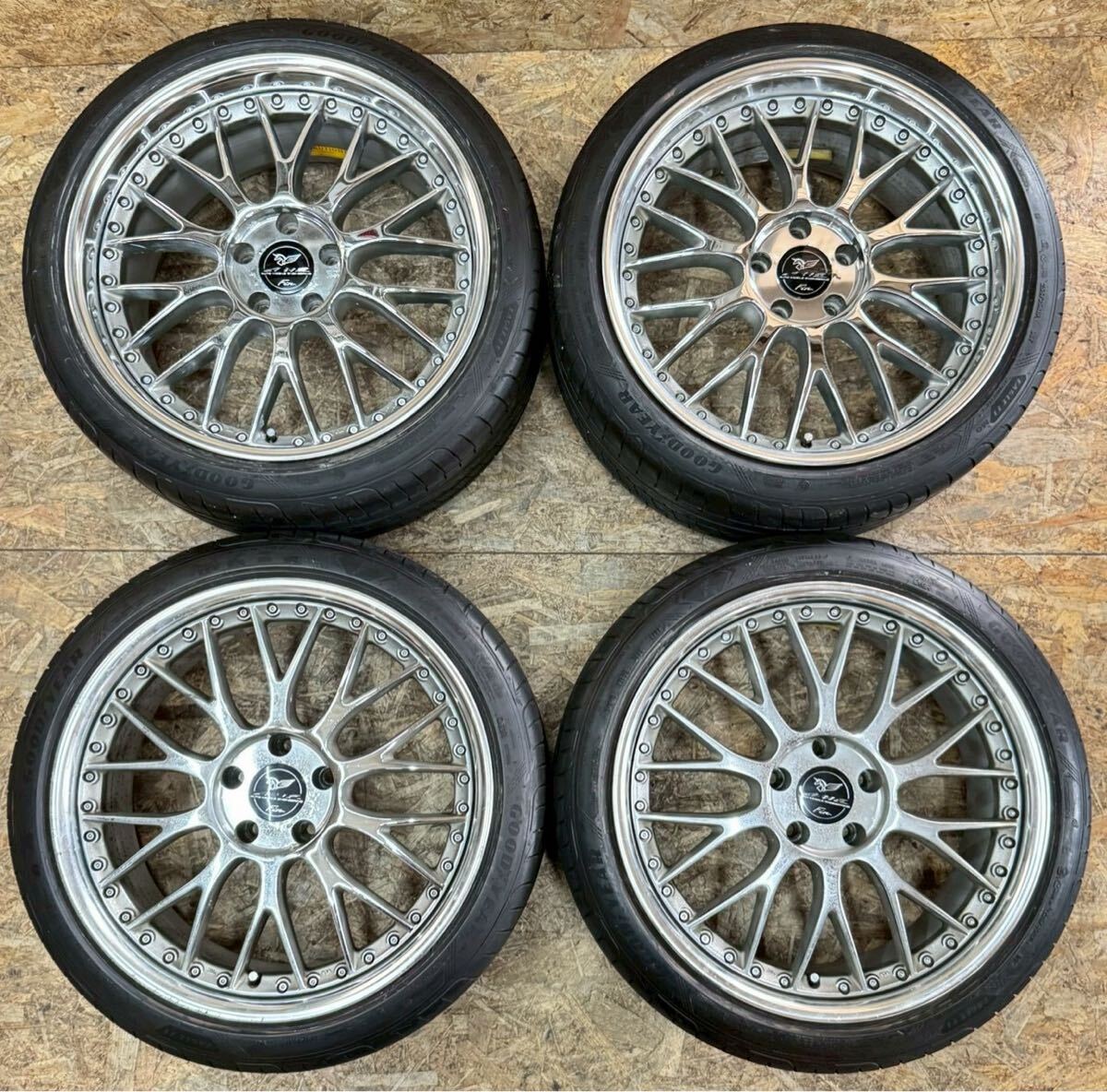 【希少!】AME シャレン モデラート 19インチ 8.5J+42 9.5J+43 PCD114.3 5穴 5H 当時物 絶版 メッキ クラウン マークX ソアラ JZX100 拍卖