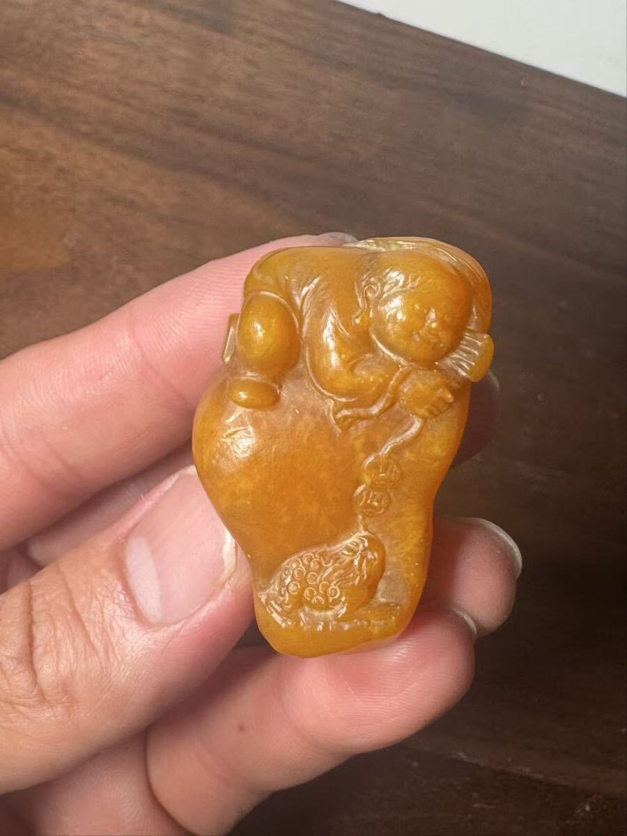 ◆中国美術の 古印材佳品◆名家作 経年時代◆ 書道具 印鑑 寿山石 田黄石 人物像印材 唐物 篆刻 拍卖