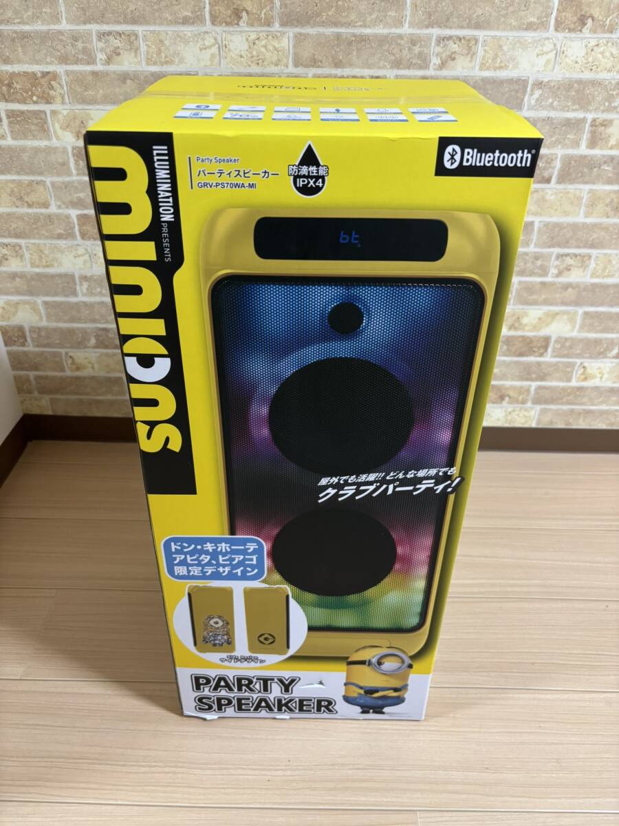 ★アズマ ミニオン パーティスピーカー GRV-PS70WA-MI Bluetooth 出力 70W オーディオ機器 イエロー 【未開封】 拍卖
