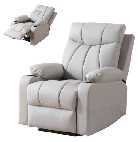 電動リクライニングソファー マッサージソファ 防水性よい カップホルダー付き ボタン操作 ソファー 1人掛け USBポート付き 耐荷重130KG拍卖