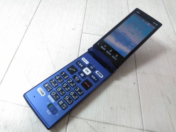 au SIMフリー 簡単ケータイ KYF38 KYOCERA ブルー 簡易確認&簡易清掃&初期化OK 利用制限○ #272TD拍卖