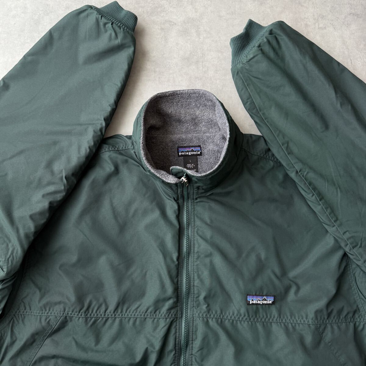 90s Patagonia パタゴニア シェルドシンチラ ジャケット Lサイズ ナイロンジャケット 1996年 深緑 ハンターグリーン フリース 拍卖