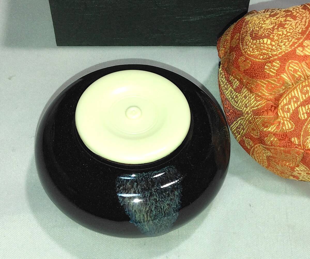 茶道具 京都清水焼 平安景山作 中海(内海)茶入 仕覆付 美品 お稽古用に!!拍卖