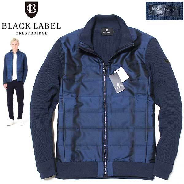 定価4.9万!新品 L(3)ブラックレーベル クレストブリッジ シャドーチェック 中綿入り ニットZIPブルゾンBLACK LABEL CRESTBRIDGEジャケット拍卖