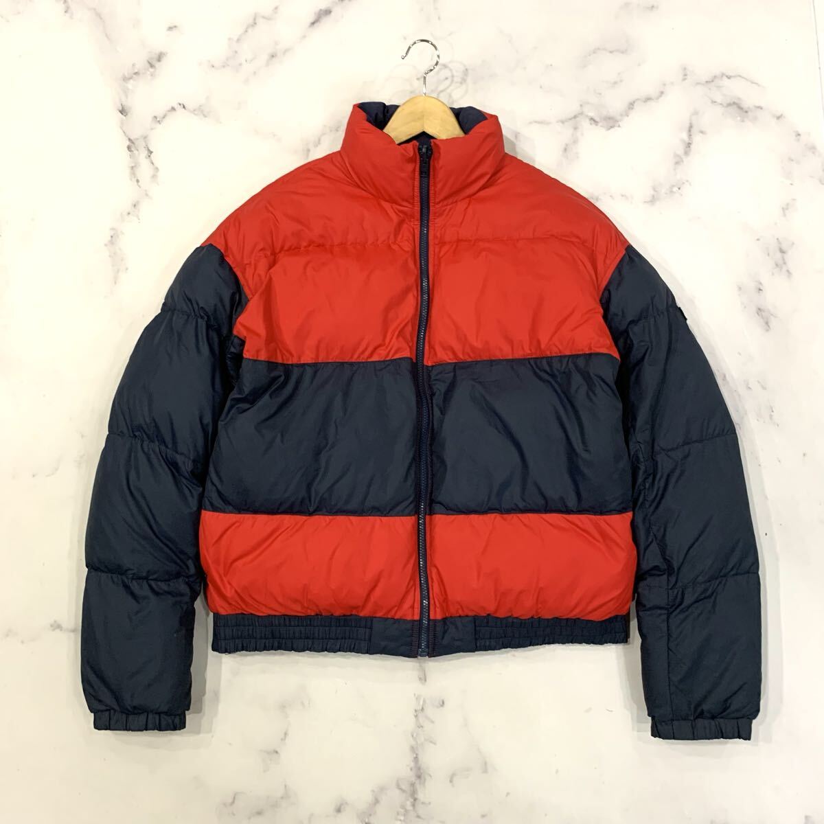 A3 ▼ 洗練されたデザイン 'ロゴ' TOMMY HILFIGER トミーヒルフィガー リバーシブル ジップアップ 中綿 ジャケット M メンズ アウター拍卖