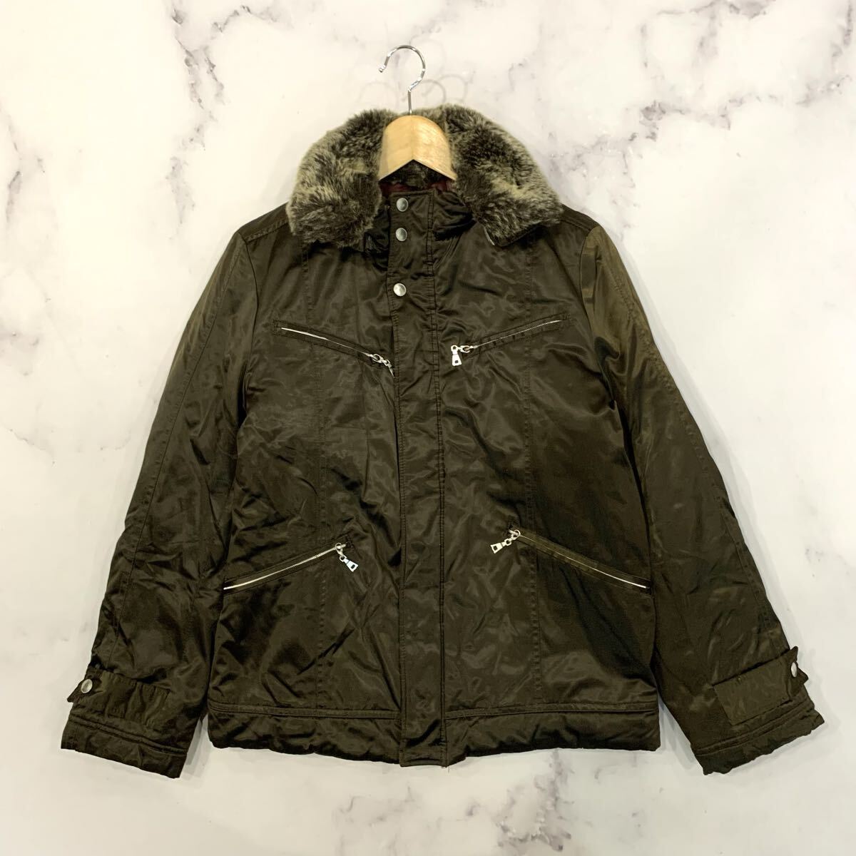 A3 ▼ 洗練されたデザイン LAFORM AUTHENTIC ラフォルムオーセンティック ジップアップ 中綿 ボアジャケット M メンズ 紳士服 アウター 拍卖