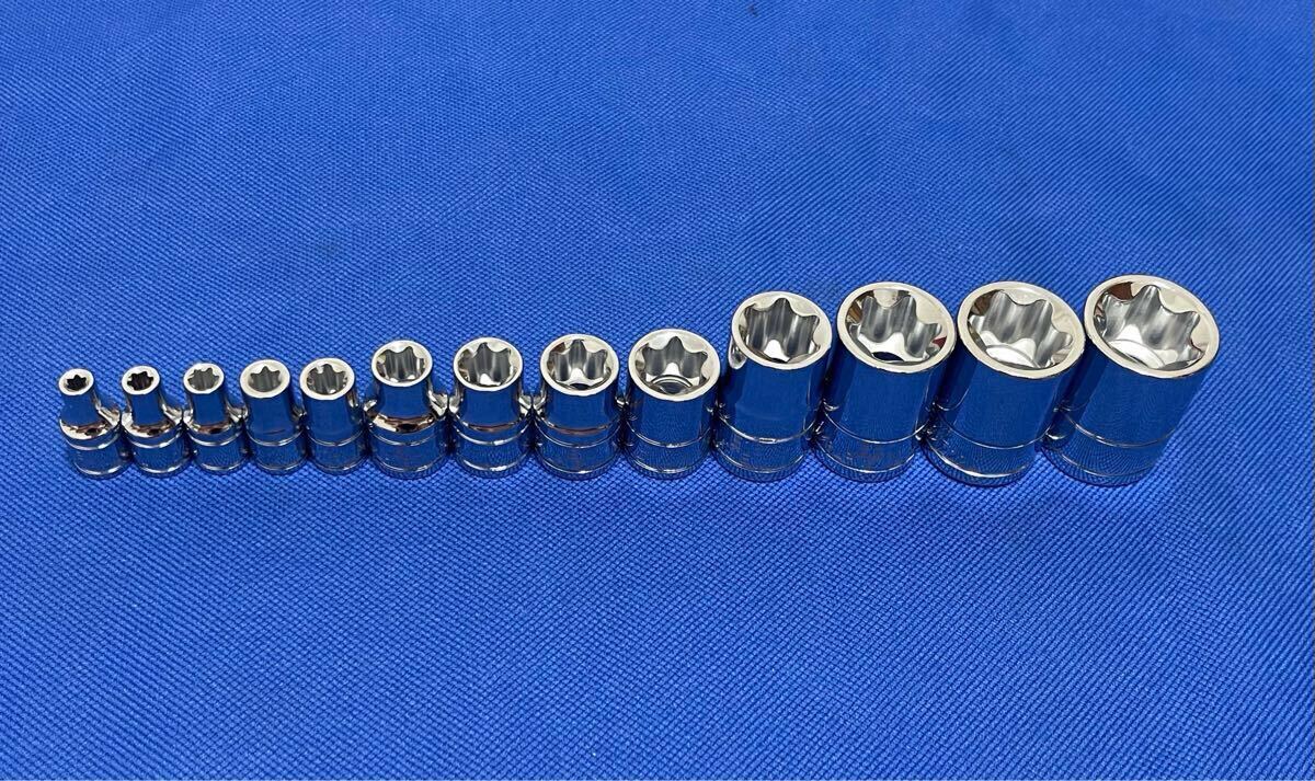 スナップオン snap-on ブルーポイント E型ソケット 花型ソケットセット ブルーポイント E4~E24拍卖