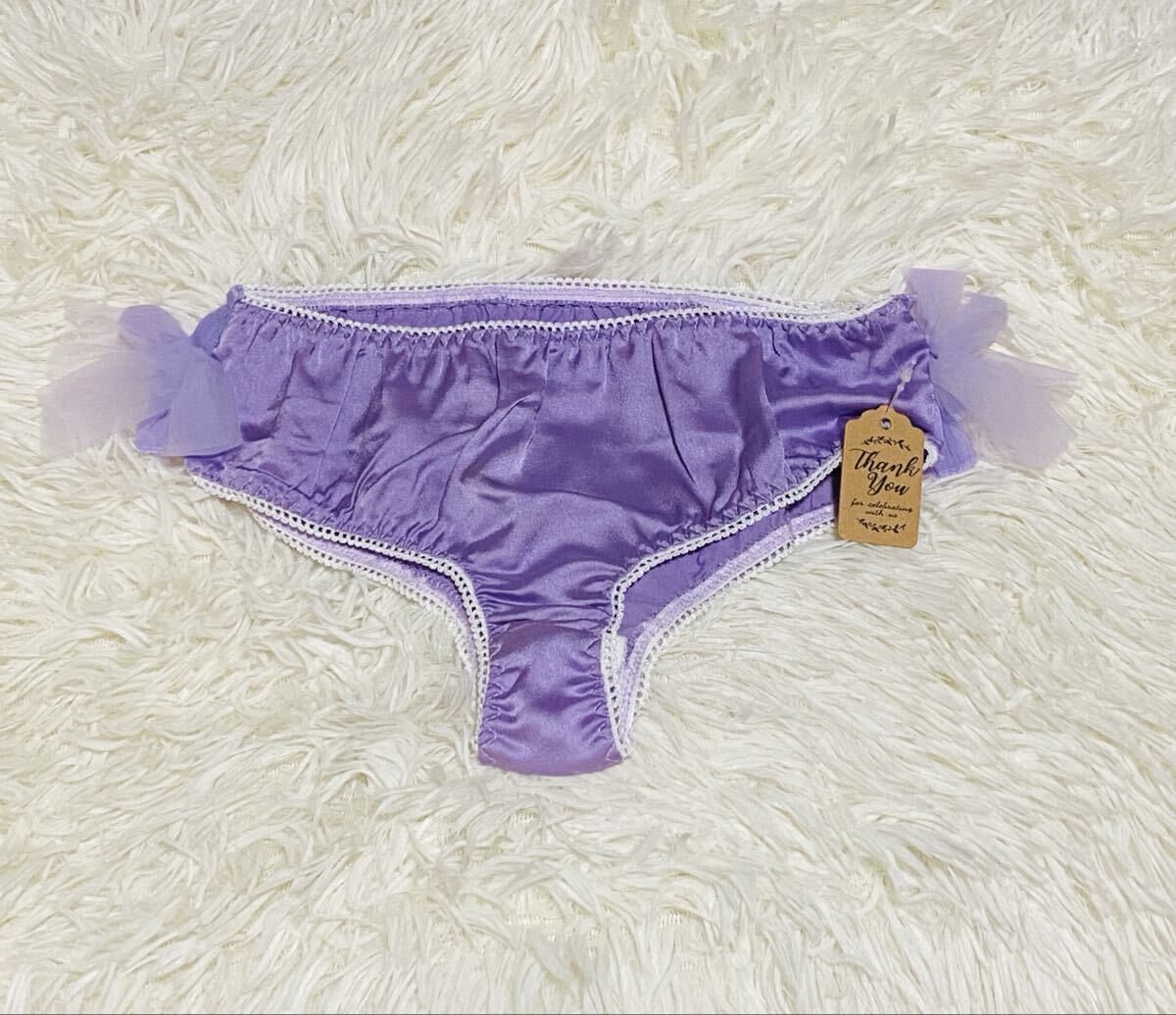 No.967 女児ショーツ 110センチ 紫 フリル リボン拍卖