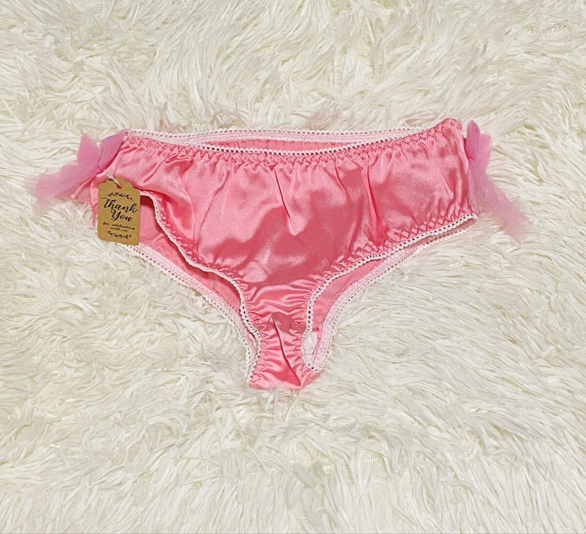 No956 女児ショーツ 110センチ リボン フリル ピンク拍卖