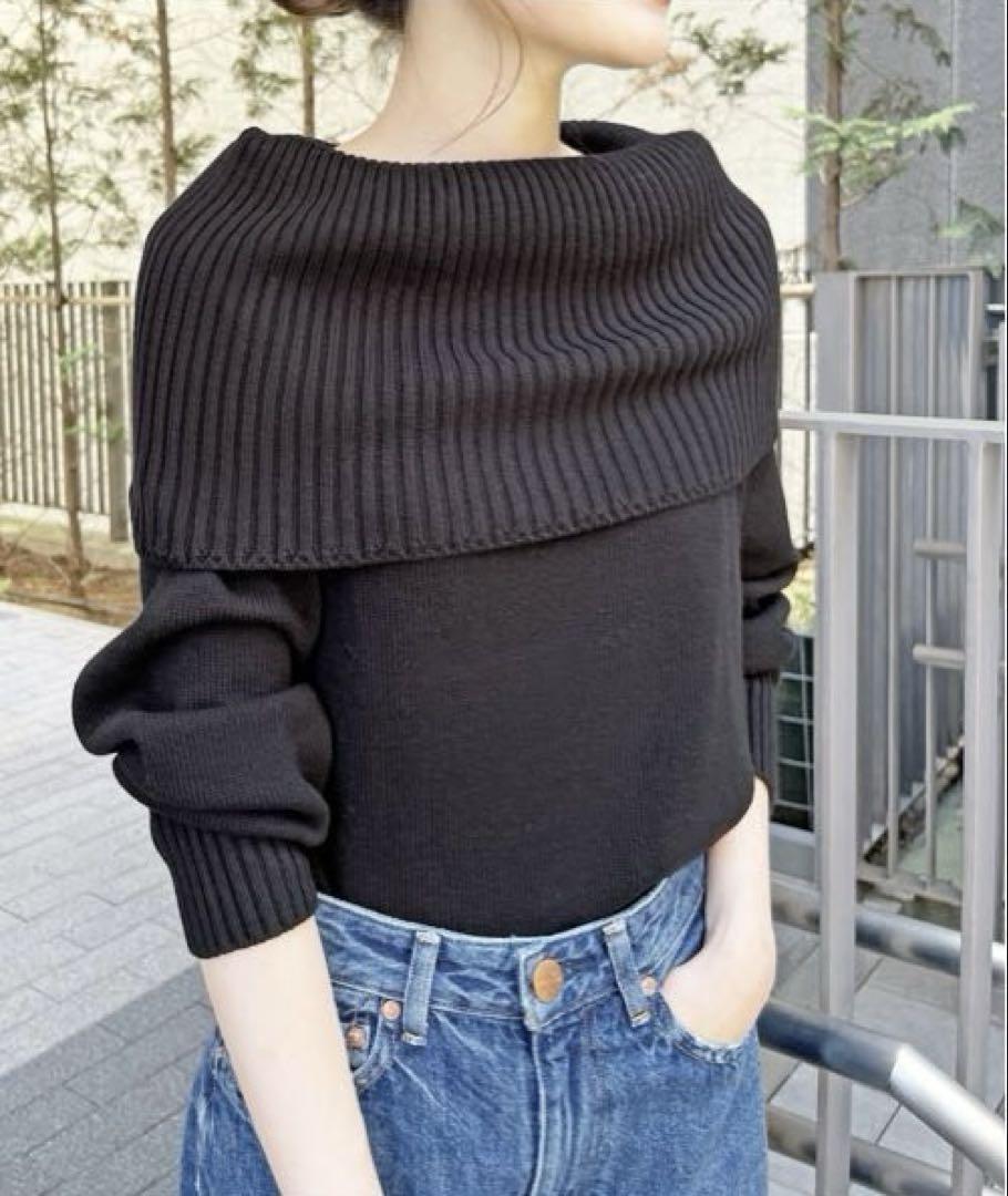 未使用 IENA 取り扱い スピックアンドスパン spick & span オフショルダーニットプルオーバー FREE拍卖