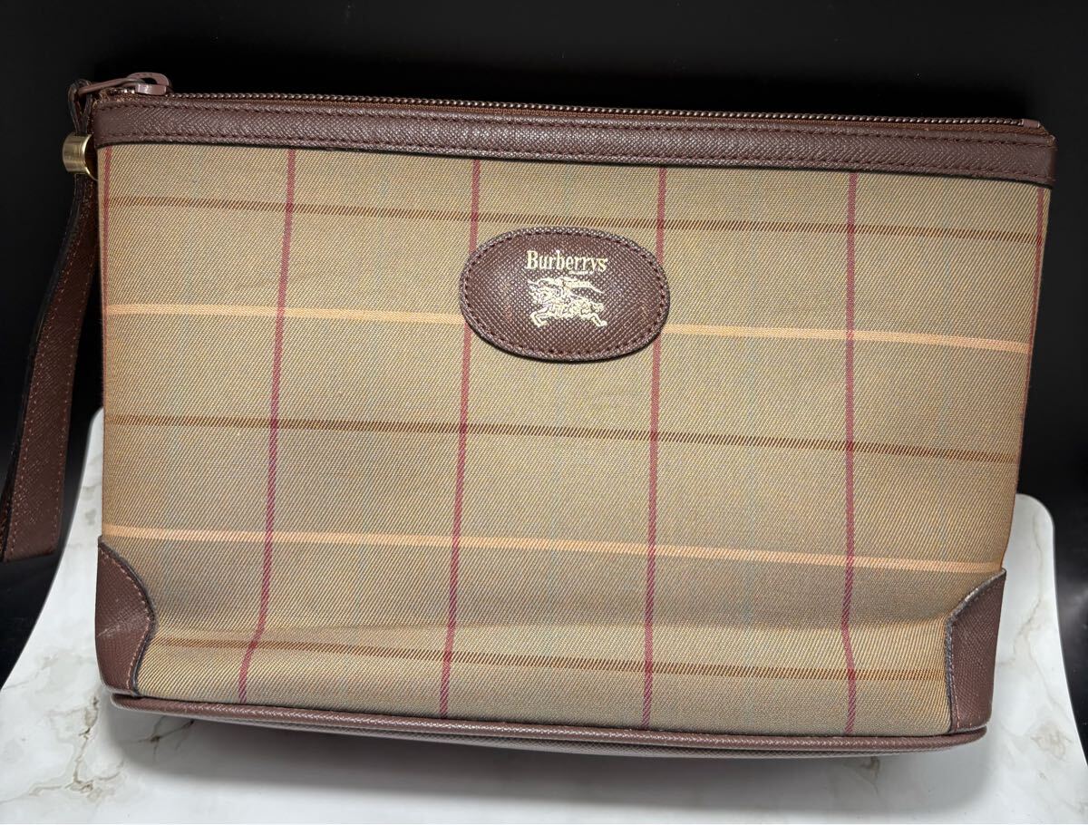 Burberry★バーバリー★玉蟲色★ノバチェック★ポーチ★クラッチバッグ★拍卖