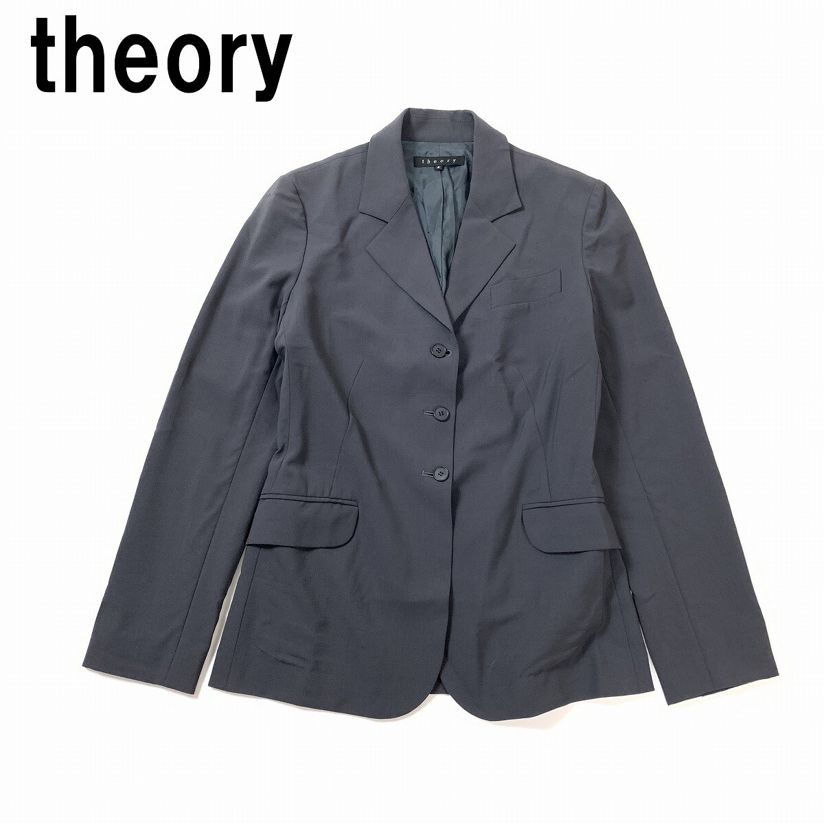 theory セオリー テーラードジャケット ウール 裏地あり グレー 4 YC1183拍卖