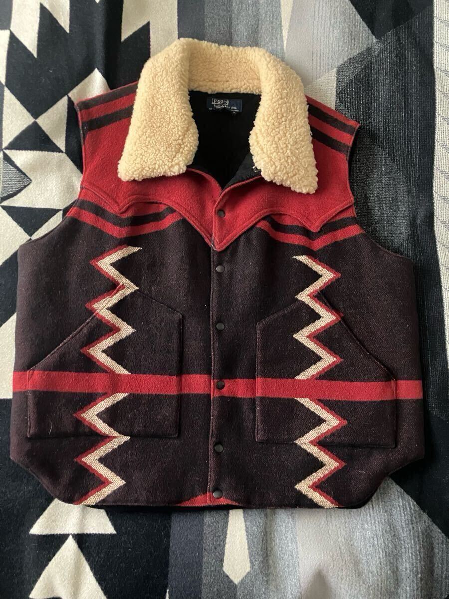 ラルフローレン ネイティブ柄 ベスト キルティング インディアン ナバホ拍卖