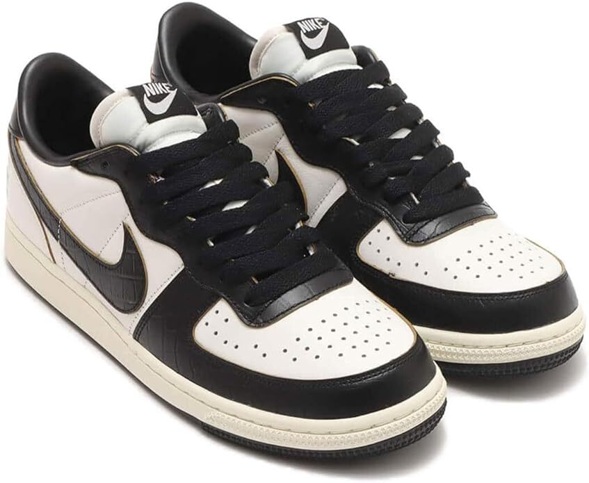定価17,600円 27cm●ナイキ NIKE ターミネーター ロー プレミアム クロコ Terminator LOW PRM スニーカー 白 黒 FQ8127-030拍卖