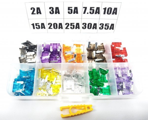 底背型ヒューズ マイクロミニフューズ 100ピースセット 2A3A5A7.5A10A15A20A25A30A35A拍卖