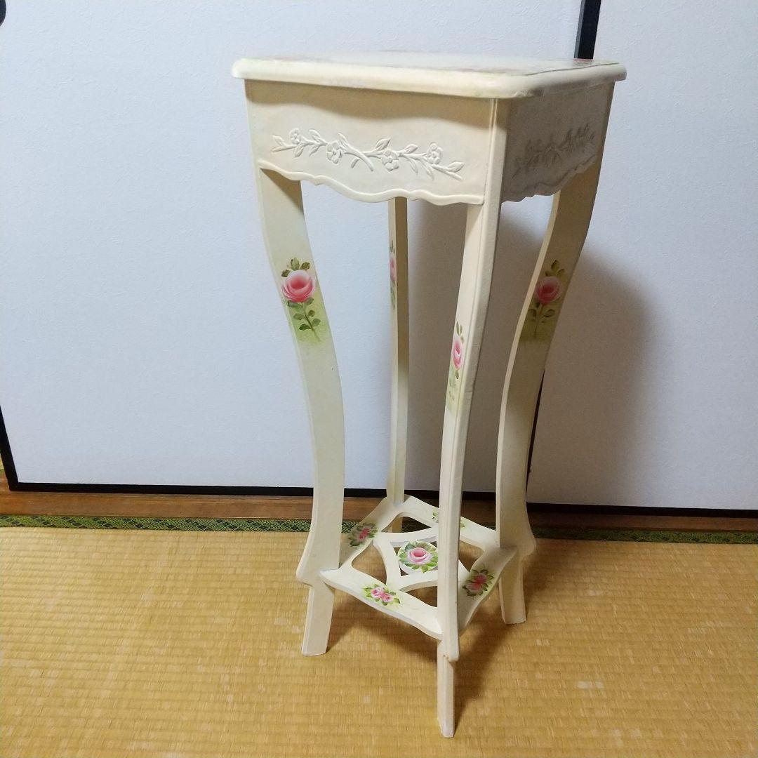 サイド木製テーブル カントリー 玄関テーブル 花台 電話台 アンティーク 姫系拍卖