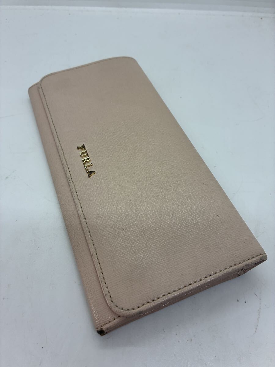 FURLA フルラ 長財布 レザー フラップ ピンクベージュ拍卖