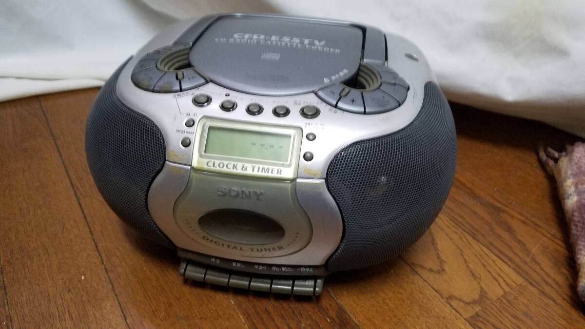 【家電】 SONY ソニー MEGA BASS CDラジカセ CLOCK&TIMER CFD-E55TV 動作確認済み(不具合あり)拍卖