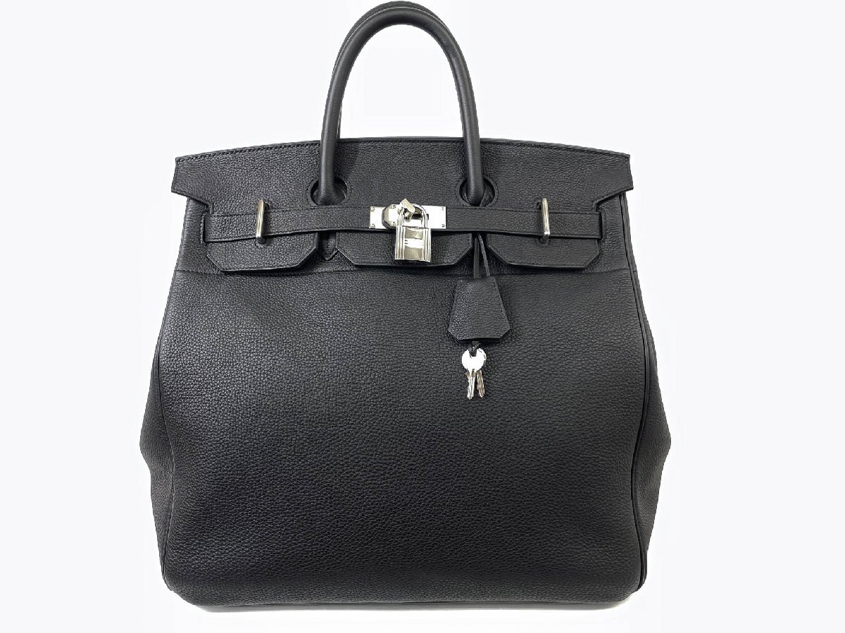 K刻印 2025年 エルメス HERMES オータクロア40 シルバー金具 トゴ ハンドバッグ 黒 ブラック  ◇1HT2952◇拍卖