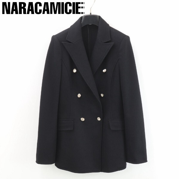 【KA390】美品◆NARACAMICIE ナラカミーチェ ウール ダブル ジャケット 黒 ブラック Ⅱ拍卖