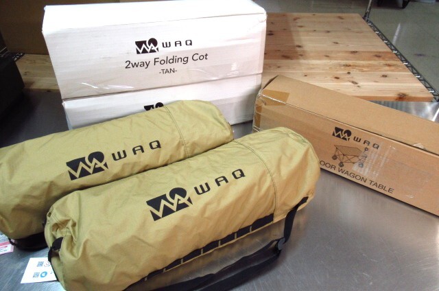 3点セット WAQ ワック フォールディングコット waq-cot1 タン ベッド / アウトドアワゴン用テーブル waq-wt1 アウトドア 管理7KH1022D-H2拍卖