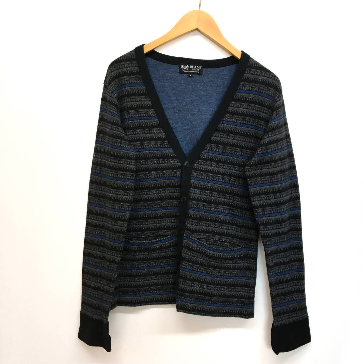 tu130 BEAMS HEART ビームスハート カーディガン ポケット付き Sサイズ ※中古拍卖
