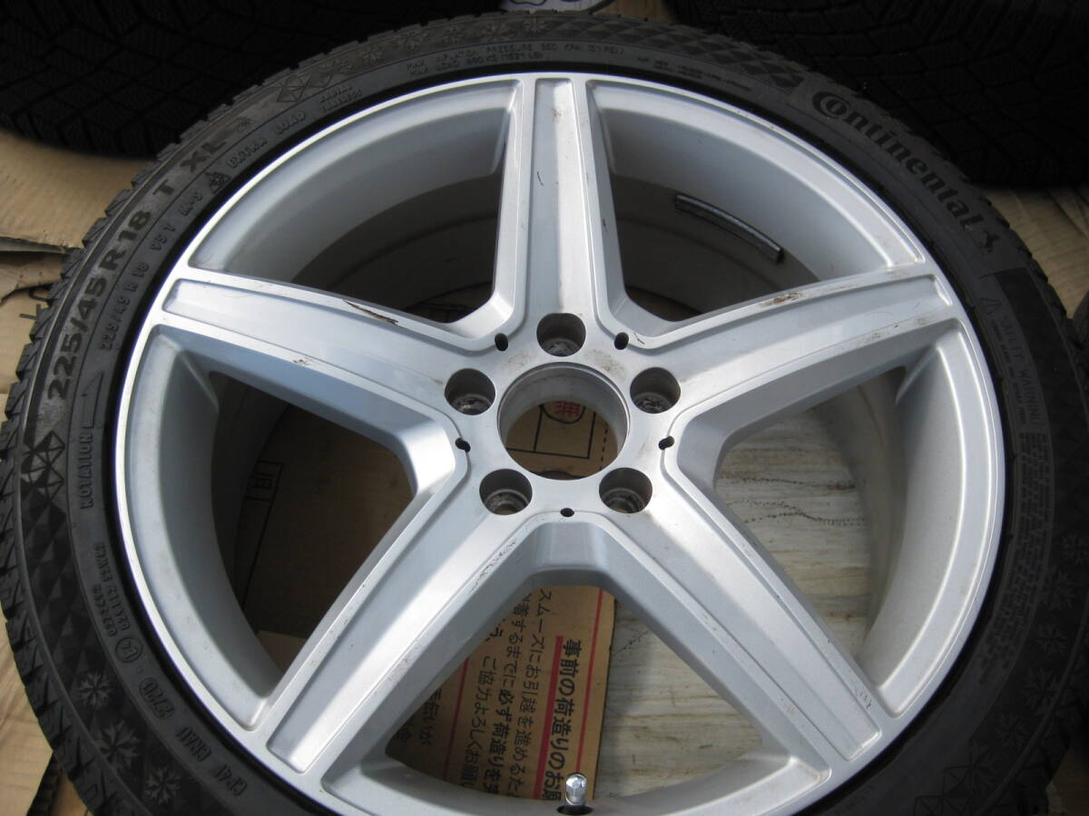 メルセデスベンツ C200 W205 に履いていたスタッドレスタイヤ付きホイール 中古拍卖
