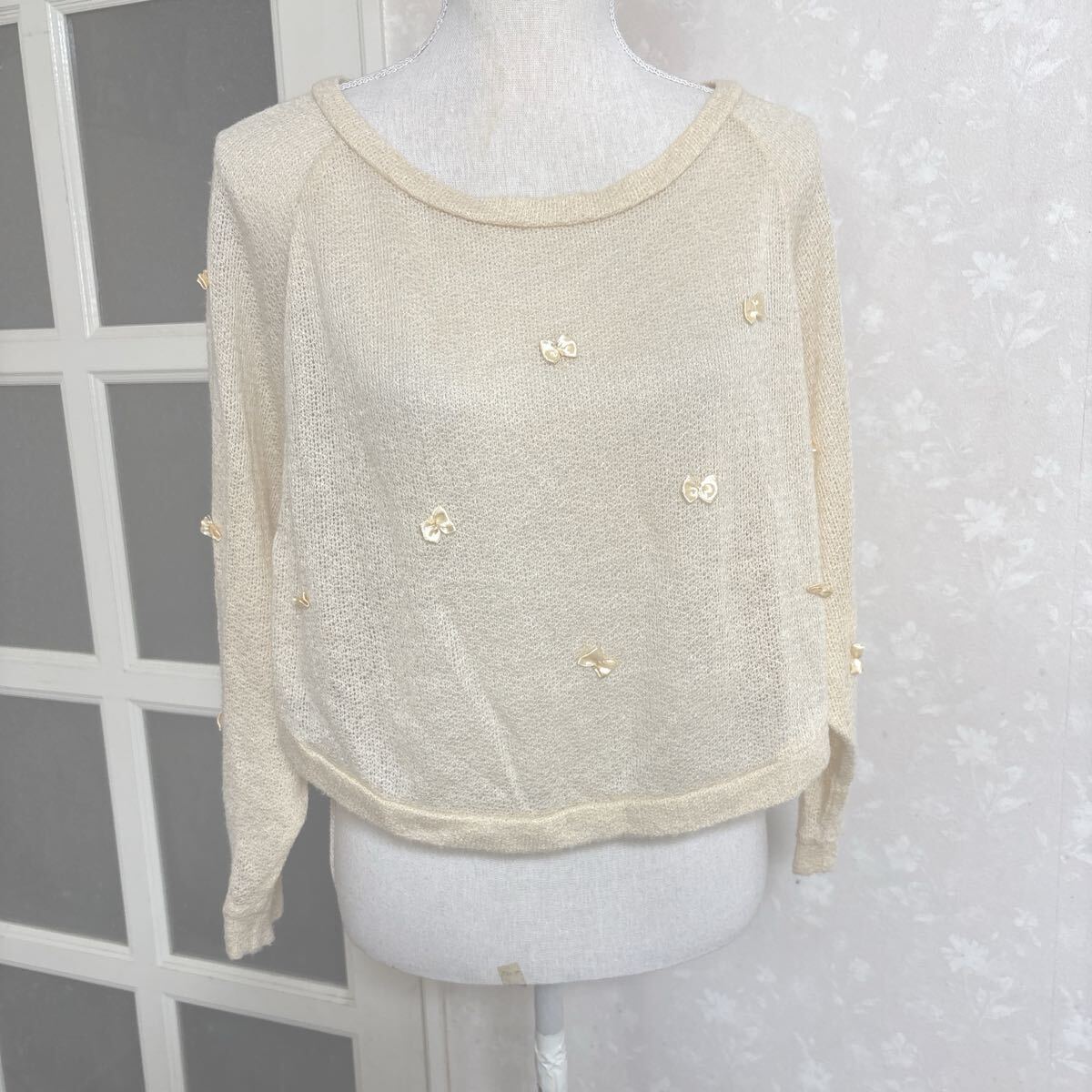 close.up薄手ニットセーター リボン装飾拍卖