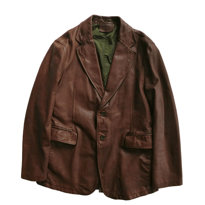 プラダ (PRADA) レザー テーラード ジャケット 2B M ブラウン ウェア メンズ(中古)拍卖