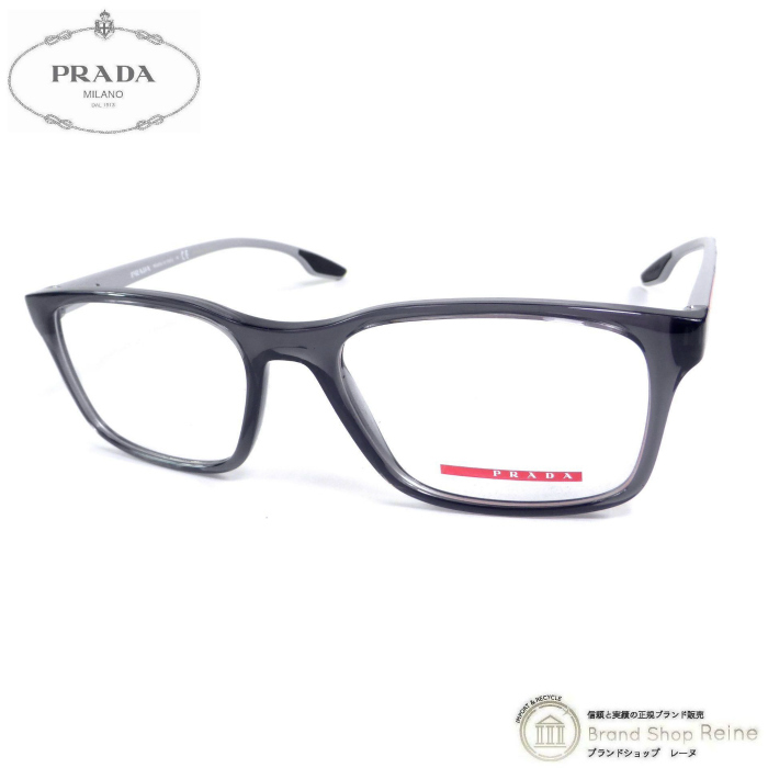 プラダ (PRADA) プラダスポーツ リネア・ロッサ メガネフレーム 眼鏡 VPS01L ブラック×グレー アイウェア(中古)拍卖