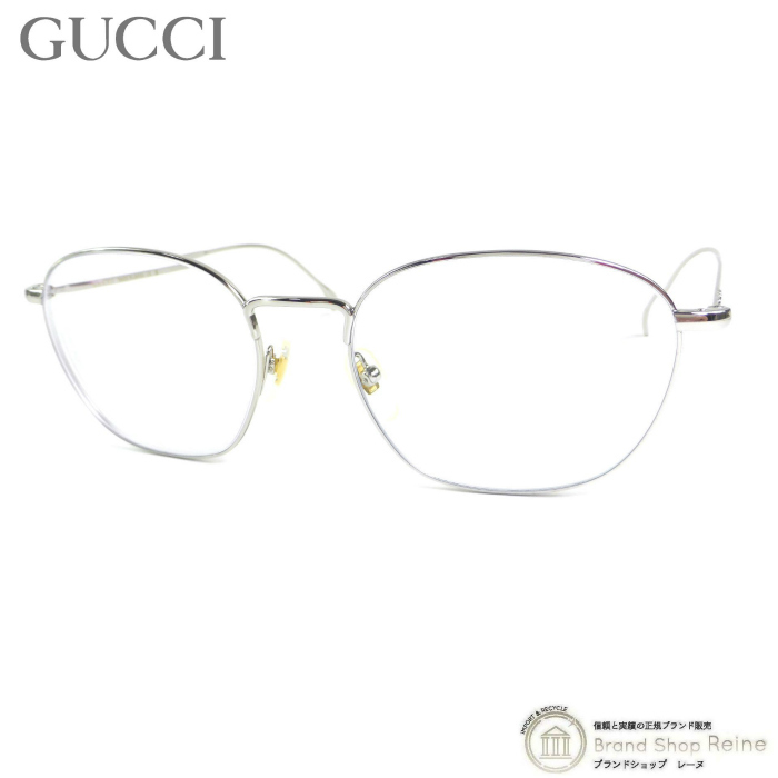 グッチ (GUCCI) ウェリントン メタル フルリムメガネ 眼鏡 度入りレンズ GG1186O シルバー アイウェア(新品同様)中古拍卖