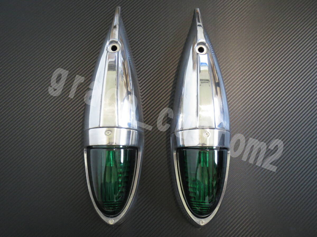ナマズマーカー 大 グリーン 緑 【新樹脂レンズver.】 ナマズランプ 2個 緑色 12V 24V サイドマーカー トラック カスタム 五光タイプ拍卖