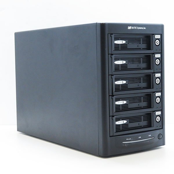 〇RATOC SA-DK5-ESR【HDD 3TB x 4本/eSATA リムーバブルRAIDケース(外付け5ベイ)/外付けHDD/接続確認済み】拍卖