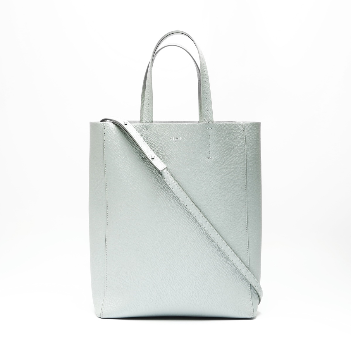 極美品 セリーヌ CELINE カバ レザー 2way スモール ハンドバッグ グレー WS23731拍卖