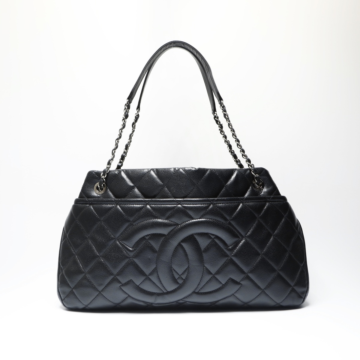 極美品 シャネル CHANEL 18番台 2013-2014 キャビアスキン ココマーク チェーン ショルダーバッグ ブラック WS23766拍卖