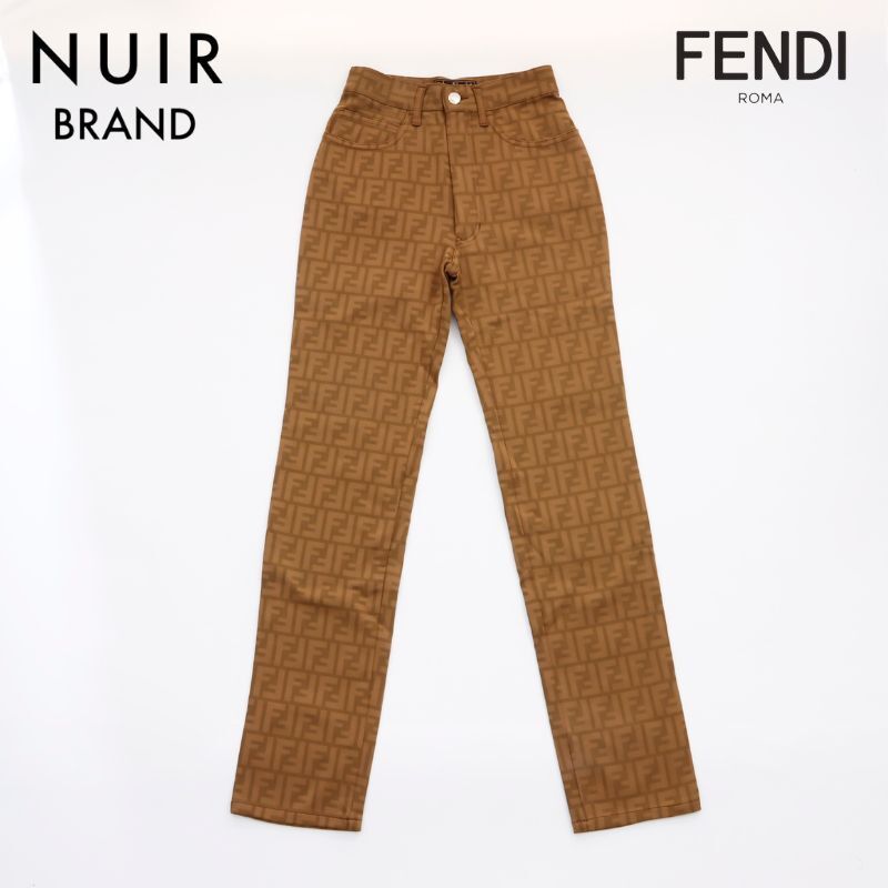 美品 フェンディ FENDI 27インチ 総柄 スキニー パンツ ブラウン WS6028拍卖