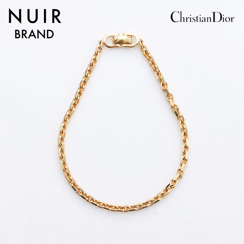極美品 クリスチャンディオール Christian Dior チェーン ブレスレット ゴールド WS7824拍卖