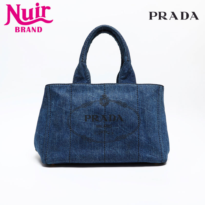 極美品 プラダ PRADA カナパ トートバッグ トートバッグ ネイビー WS13880拍卖