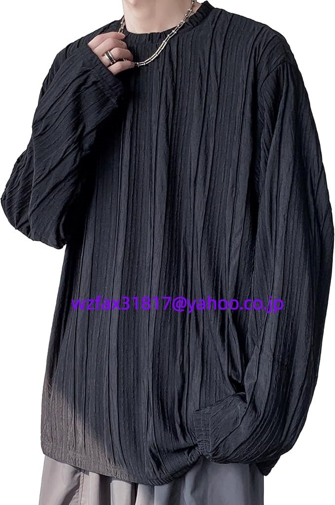 メンズ ミニマルスタイル プレミアム ホワイト シボ加工 ドレーピー スウェット拍卖