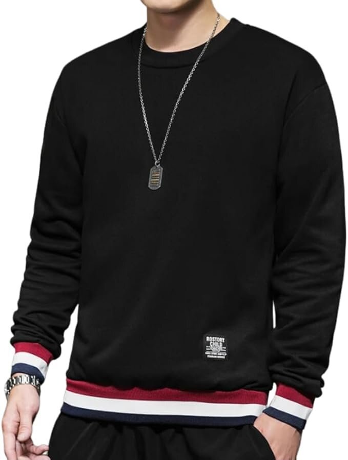 高品質 メンズ クルーネック スウェット 2025年秋新作 インスタ映え ゆったり 長袖Tシャツ ベーシック カジュアル拍卖