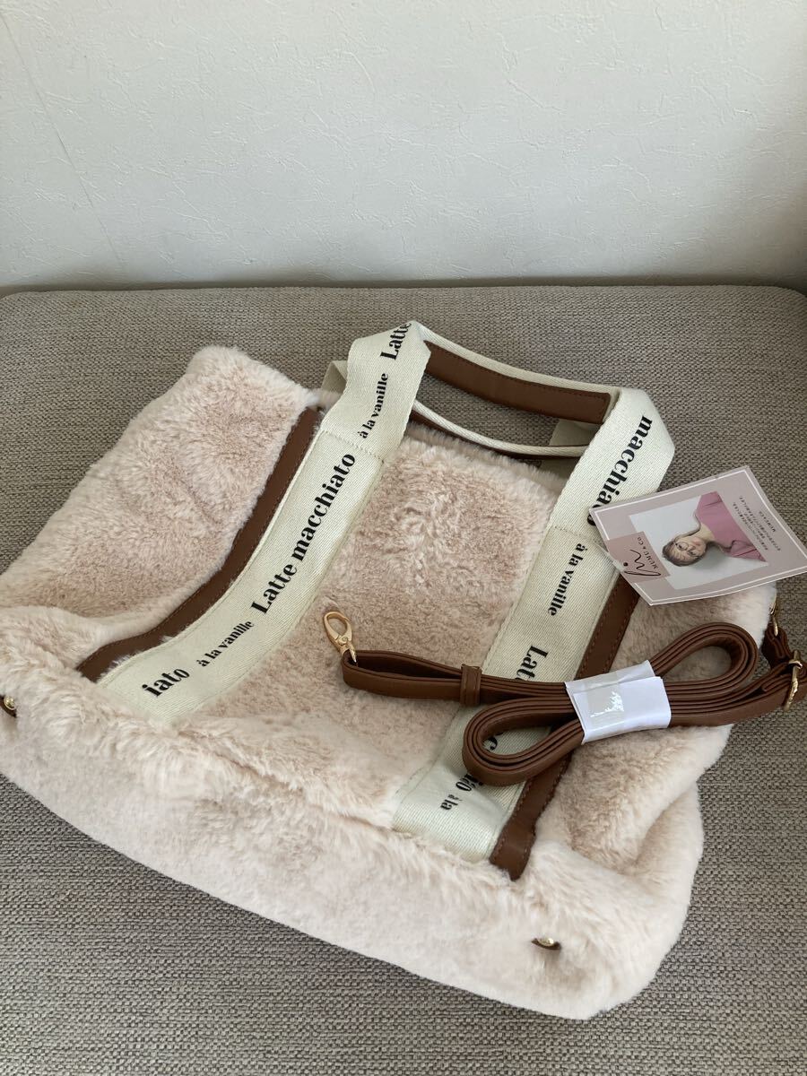 未使用 MUMU&Co トートバッグ ショルダー付き もこもこバッグ ベージュ ブランド拍卖