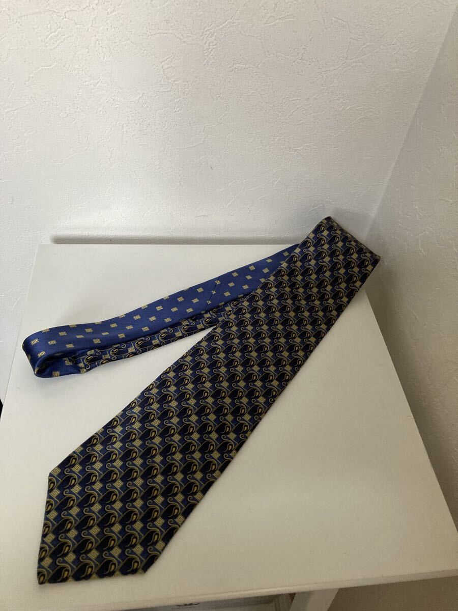 未使用 VERSACE ネクタイ ブルー ネイビー ITALY拍卖