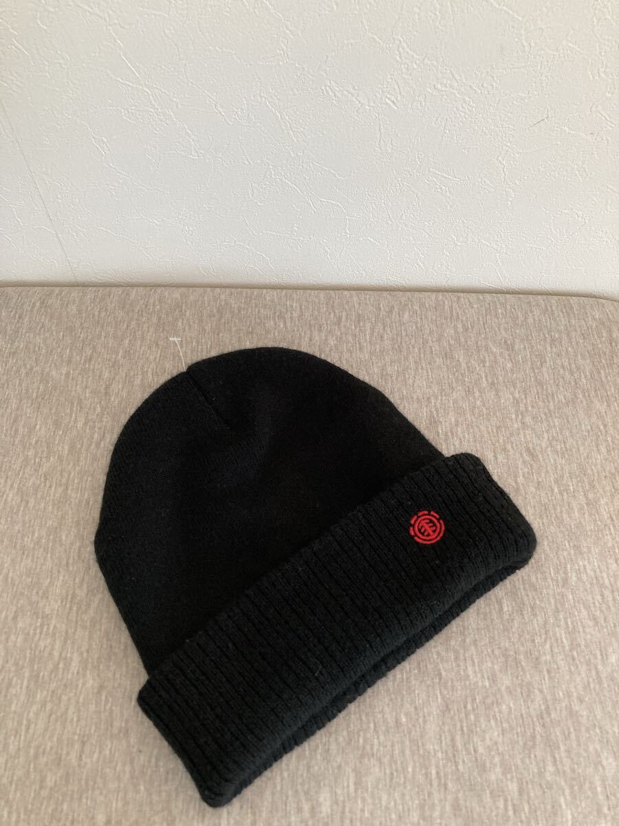 未使用 ELEMENT ニット帽 ブラック メンズ サイズF ブラック拍卖
