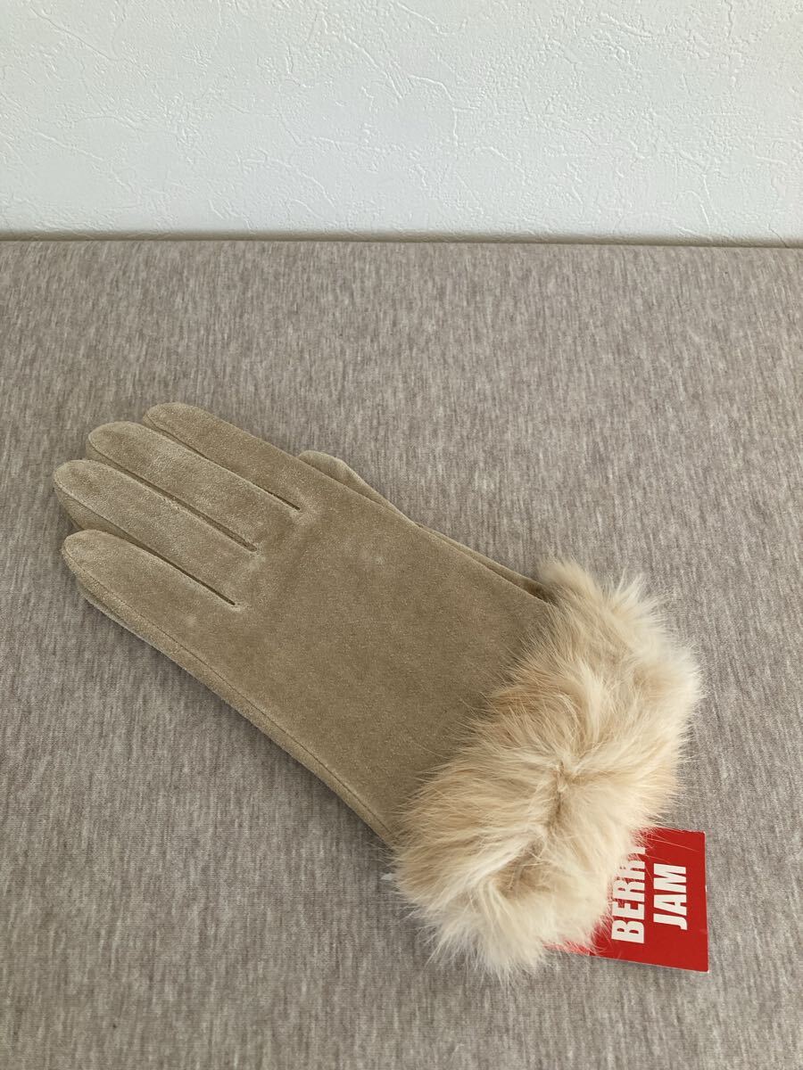 新品 上品 豚革 ラビット ベージュ 手袋 レディース拍卖