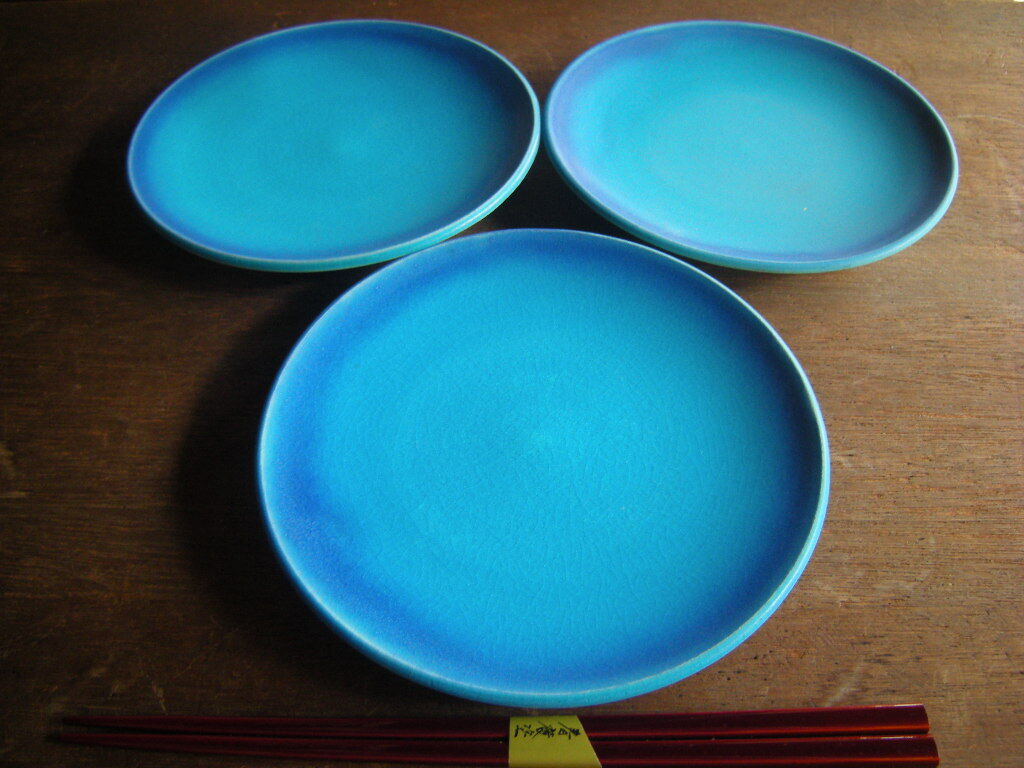 東◎美濃焼【新品・未使用】貫入 トルコ マット釉 丸皿 和皿 6寸(17.5㎝x2㎝)1枚から *人気商品*高級うつわ*こだわりうつわ* 拍卖