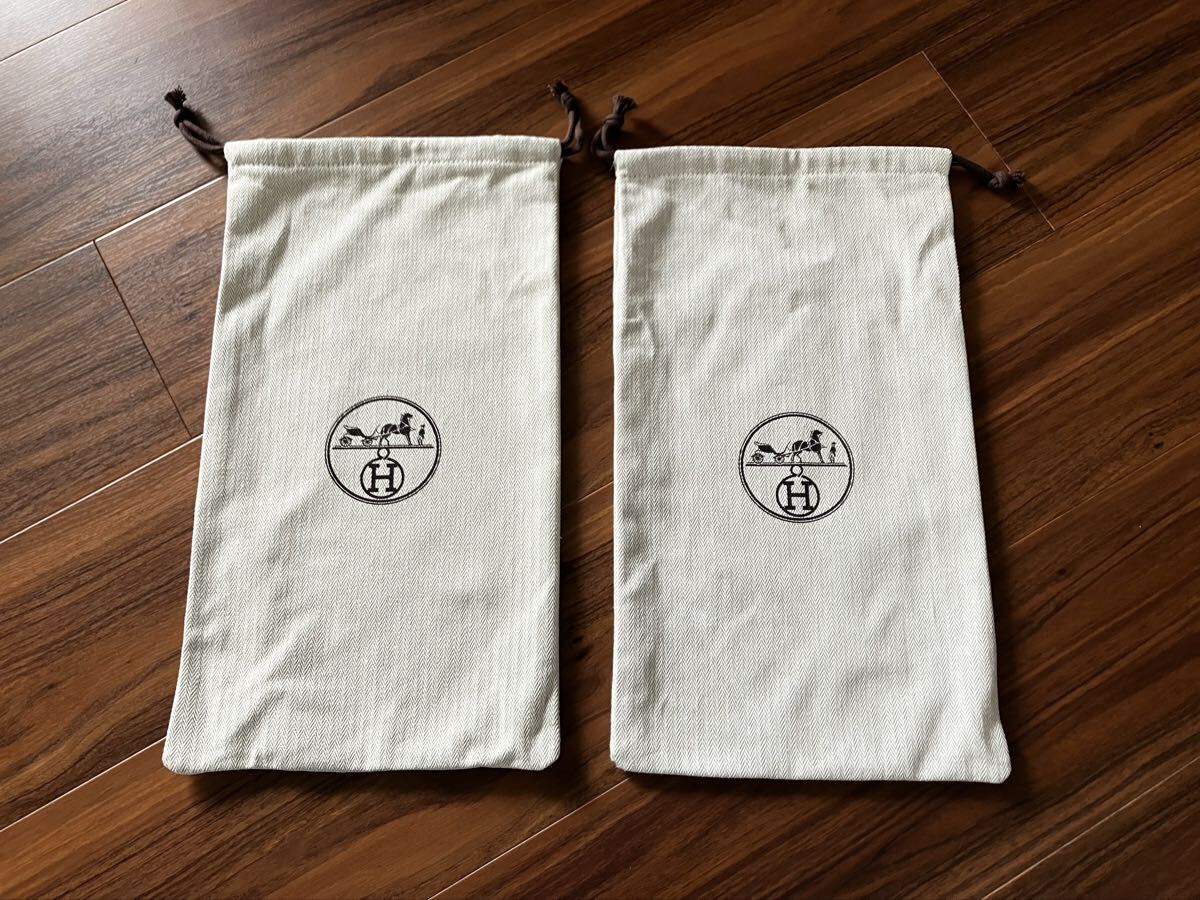 エルメス 新品未使用 保存袋2枚セット巾着 ポーチ 小物入れ 小分け袋拍卖