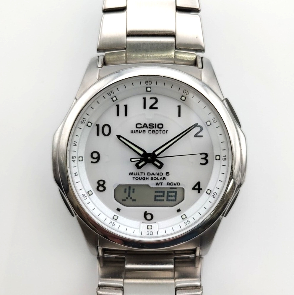 CASIO カシオ 腕時計 ウェーブセプター WVA-M630 wave ceptor 白文字盤 稼働品拍卖